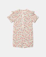 Costum de baie cu mânecă scurtă cu protecție UV 50+ - Sunny Flowers Multi-colours - Little Dutch - imagine 2