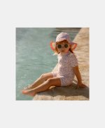 Costum de baie cu mânecă scurtă cu protecție UV 50+ - Sunny Flowers Multi-colours - Little Dutch - imagine 5