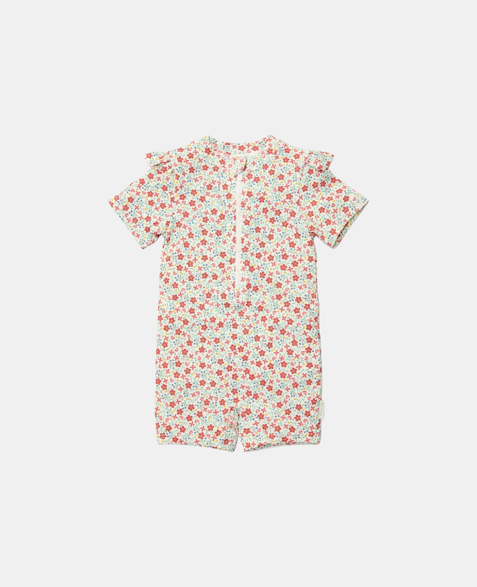 8721122574089.jpg Costum de baie cu mânecă scurtă cu protecție UV 50+ - Sunny Flowers Multi-colours - Little Dutch - imagine 1