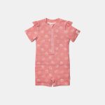 Costum de baie cu mânecă scurtă cu protecție UV 50+ - Ocean Treasures Pink - Little Dutch