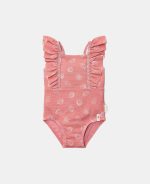Costum de baie întreg fără mâneci cu protecție UV 50+ - Ocean Treasures Pink - Little Dutch