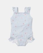 Costum de baie întreg fără mâneci cu protecție UV 50+ - Sunny Flowers Blue - Little Dutch - imagine 2