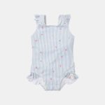 Costum de baie întreg fără mâneci cu protecție UV 50+ - Sunny Flowers Blue - Little Dutch