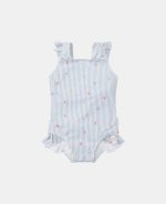 Costum de baie întreg fără mâneci cu protecție UV 50+ - Sunny Flowers Blue - Little Dutch