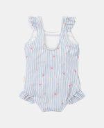 Costum de baie întreg fără mâneci cu protecție UV 50+ - Sunny Flowers Blue - Little Dutch - imagine 3