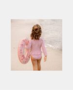 Costum de baie cu mânecă lungă cu protecție UV 50+ - Sunny Flowers Rouge - Little Dutch - imagine 4