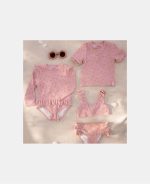 Costum de baie cu mânecă lungă cu protecție UV 50+ - Sunny Flowers Rouge - Little Dutch - imagine 9
