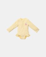 Costum de baie cu mânecă lungă cu protecție UV 50+ - Ocean Treasures Yellow - Little Dutch - imagine 2