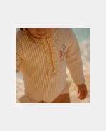 Costum de baie cu mânecă lungă cu protecție UV 50+ - Ocean Treasures Yellow - Little Dutch - imagine 12