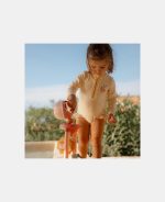 Costum de baie cu mânecă lungă cu protecție UV 50+ - Ocean Treasures Yellow - Little Dutch - imagine 4