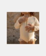 Costum de baie cu mânecă lungă cu protecție UV 50+ - Ocean Treasures Yellow - Little Dutch - imagine 7