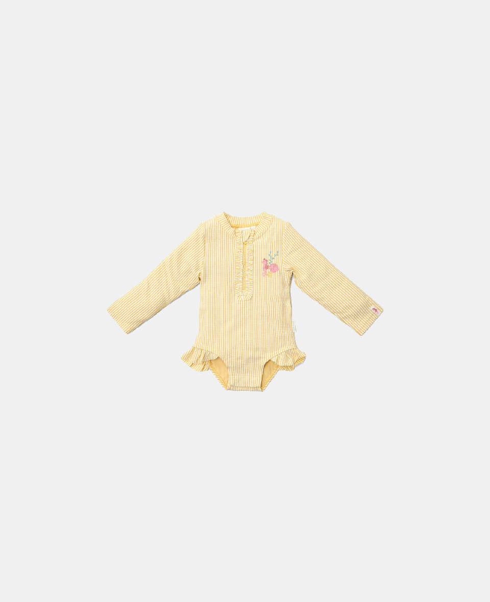 8721122574768.jpg Costum de baie cu mânecă lungă cu protecție UV 50+ - Ocean Treasures Yellow - Little Dutch - imagine 1