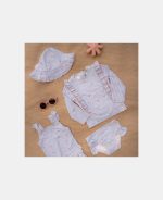 Pălărie de soare cu protecție UV 50+ - Sunny Flowers Blue - Little Dutch - imagine 10