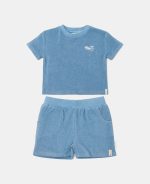 Set cu tricou și pantalon scurt - Ocean Sea Life / Ocean Blue - Little Dutch - imagine 2