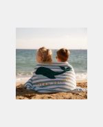 Prosop pentru plajă - Seashells / Stripes Surf Blue - Little Dutch - imagine 8