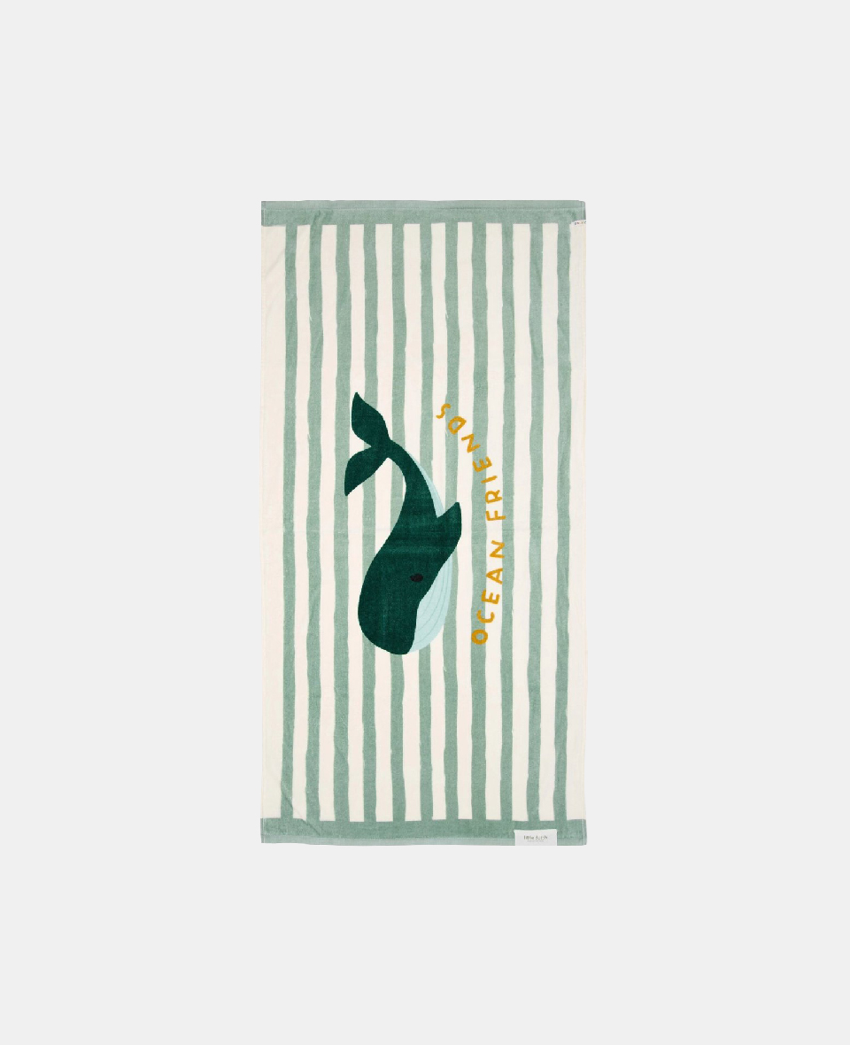 8721122575567.jpg Prosop pentru plajă - Seashells / Stripes Surf Blue - Little Dutch - imagine 1