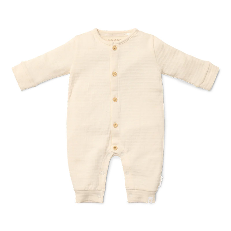 8721122583135.jpg Salopetă din bumbac organic pentru bebeluși - Creme - Newborn Naturals - Little Dutch - imagine 1