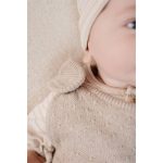 Salopetă din bumbac organic pentru bebeluși - Soft Beige Melee - Newborn Naturals - Little Dutch - imagine 9