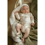 Căciuliță din bumbac organic - Soft Beige Melee - Newborn Naturals - Little Dutch - imagine 4