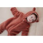 Salopetă căptușită cu glugă din material teddy - Pink Blush - Little Dutch - imagine 5