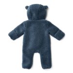 Salopetă căptușită cu glugă din material teddy - Stone Blue - Little Dutch - imagine 2