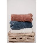 Salopetă căptușită cu glugă din material teddy - Stone Blue - Little Dutch - imagine 7