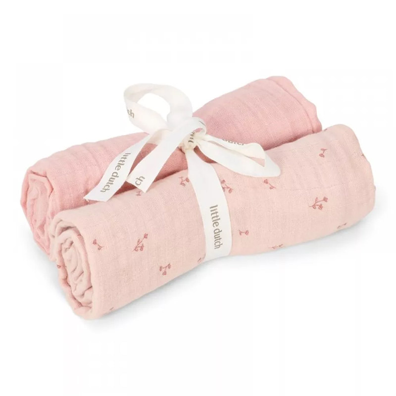 8721122584026.jpg Muselină din bumbac organic - set 2 bucăți - 70x70 cm - Pure Blossom - Little Dutch - imagine 1