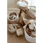 Muselină din bumbac organic - set 2 bucăți - 70x70 cm - Pure Soft Beige - Little Dutch - imagine 3