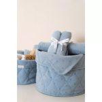 Muselină din bumbac organic - set 2 bucăți - 70x70 cm - Pure Denim Blue - Little Dutch - imagine 5