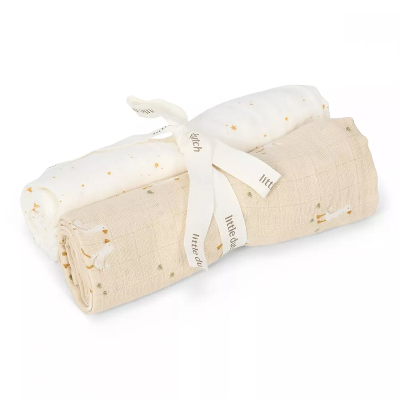 8721122584934.jpg Muselină din bumbac organic - set 2 bucăți - 70x70 cm - Little Goose - Little Dutch - imagine 1