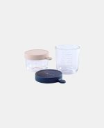 Set două recipiente din sticlă 150ml 250ml Bleu