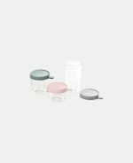 Beaba Set trei recipiente din sticlă 150ml 250ml 400ml Eucalyptus