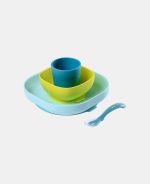 Set de masă silicon 4 piese Bleu BEABA - imagine 2