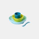 Set de masă silicon 4 piese Bleu BEABA