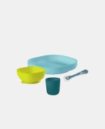 Set de masă silicon 4 piese Bleu BEABA - imagine 8