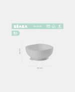 Beaba Bol din silicon cu ventuză Grey - imagine 3