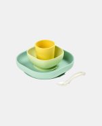 SET DE MASĂ SILICON 4 PIESE GALBEN BEABA - imagine 2