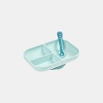 Beaba Set de masă din silicon cu două piese Bleu