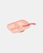 Beaba Set de masă din silicon cu două piese Pink - imagine 2
