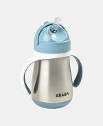 Beaba Cană din inox cu pai 250ml Blue - imagine 2