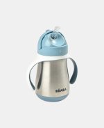 Beaba Cană din inox cu pai 250ml Blue