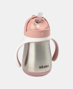 Beaba Cană din inox cu pai 250ml Pink - imagine 2