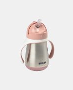 Beaba Cană din inox cu pai 250ml Pink
