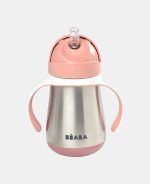 Beaba Cană din inox cu pai 250ml Pink - imagine 4