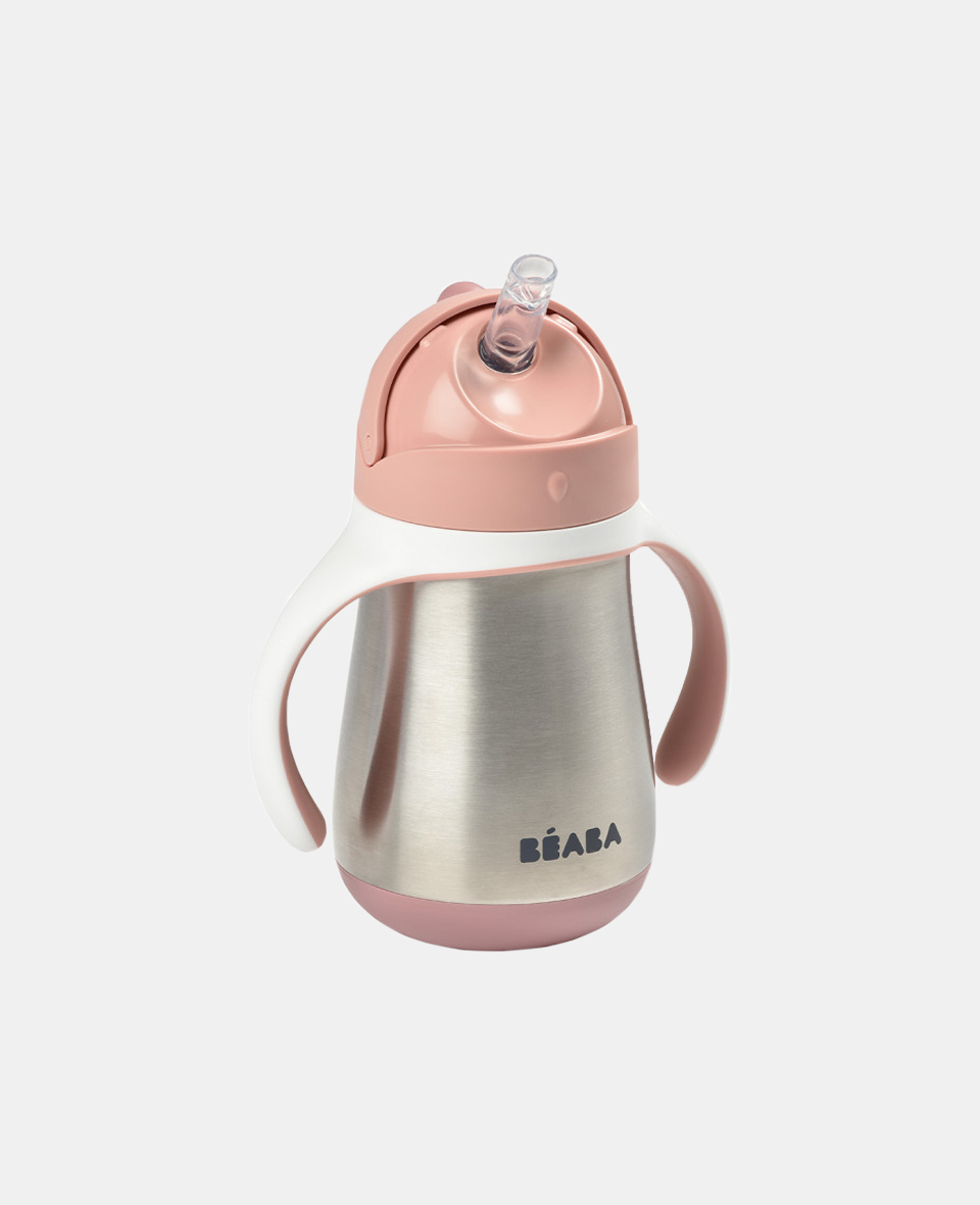 B913482.jpg Beaba Cană din inox cu pai 250ml Pink - imagine 1