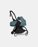 Cărucior Babyzen YOYO² pentru nou născuți cu cadru negru și pachet 0+ aqua