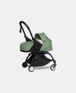 Cărucior Babyzen YOYO² pentru nou născuți cu cadru negru și pachet 0+ peppermint