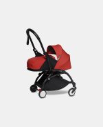 Cărucior Babyzen YOYO² pentru nou născuți cu cadru negru și pachet 0+ red