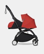Cărucior Babyzen YOYO² pentru nou născuți cu cadru negru și pachet 0+ red - imagine 2