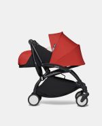Cărucior Babyzen YOYO² pentru nou născuți cu cadru negru și pachet 0+ red - imagine 5